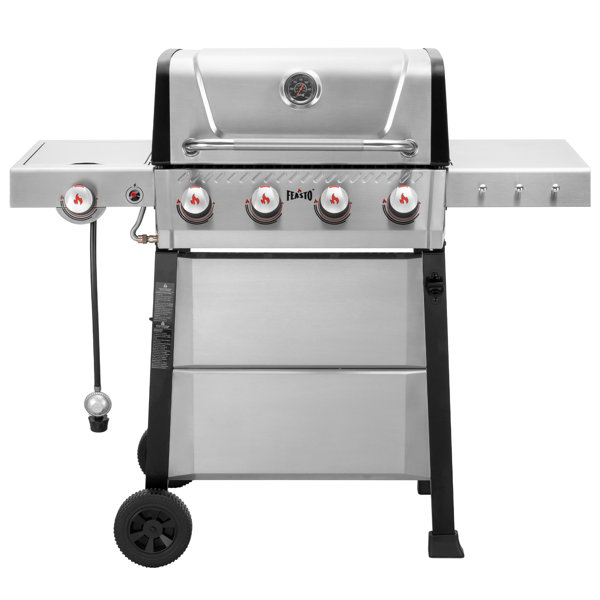 FEASTO Réchaud De Camping Au Propane Avec Deux Brûleurs Réglables Haute Puissance Coupe-vent Et Deux Pieds Pliants, Pratique Pour Le Camping En Plein Air, Pique-nique, 58 X 36 X 35 Cm (L